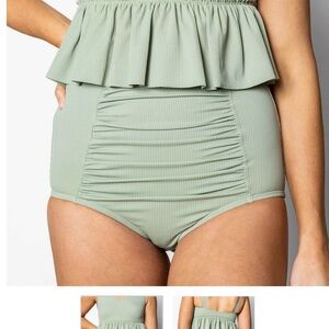 New Kortni Jeane Ruched Swim Bottoms